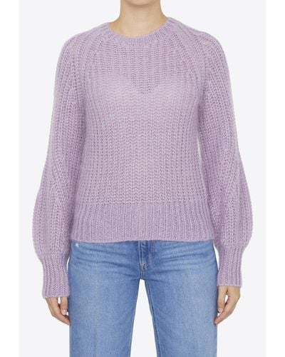 Zimmermann Luminosity Raglan Chunky-Knit Sweater - Purple