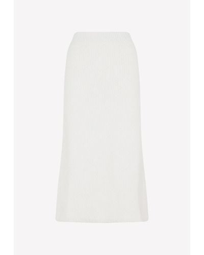 Chloé Crochet Midi Skirt - White