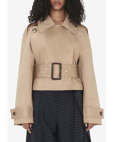 JW Anderson Cropped Trench Coat - Natural