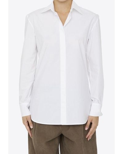 The Row Derica Long-Sleeved Shirt - White