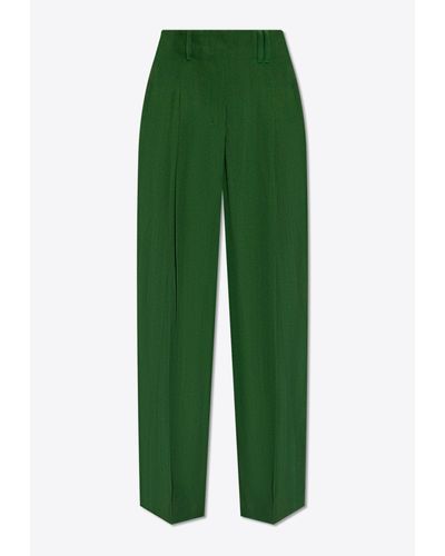 Jacquemus Le Titolo High-Waist Tailored Pants - Green