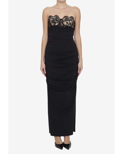 Dolce & Gabbana Corset-Detailed Maxi Dress - Black