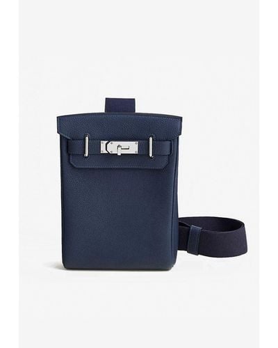 Hermès Hac A Dos Pm Backpack In Bleu Nuit Togo With Palladium Hardware - Blue