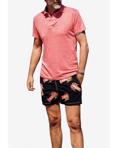 Les Canebiers Lobster All-Over Print Swim Shorts - Red