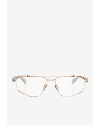 Balmain Brigade Square-Framed Optical Glasses - Natural