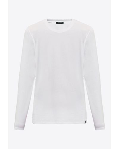 Tom Ford Long-Sleeved Crewneck T-Shirt - White