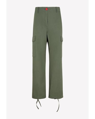 KENZO Straigh-Leg Cargo Trousers - Green