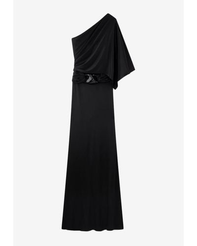 Tom Ford One-Shoulder Long Dress With Molded Buckle - Black
