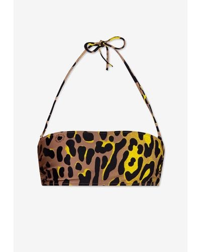 Stella McCartney Leopard-Print Bikini Top - Brown
