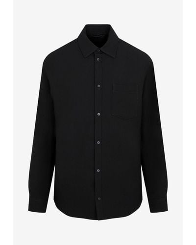 Balenciaga Shirt Jacket In Wool - Black