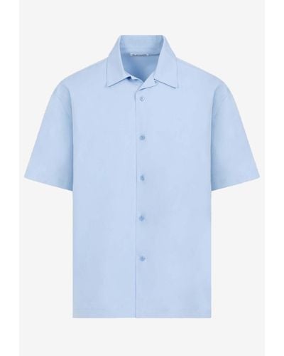 Jil Sander Short-Sleeved Button-Up Shirt - Blue