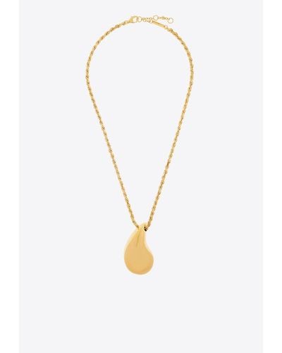 Bottega Veneta Drop Pendant Chain Necklace - White