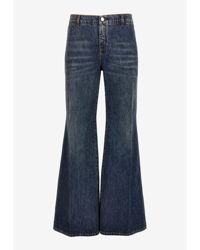 Etro Logo Embroidery Flared Jeans - Blue
