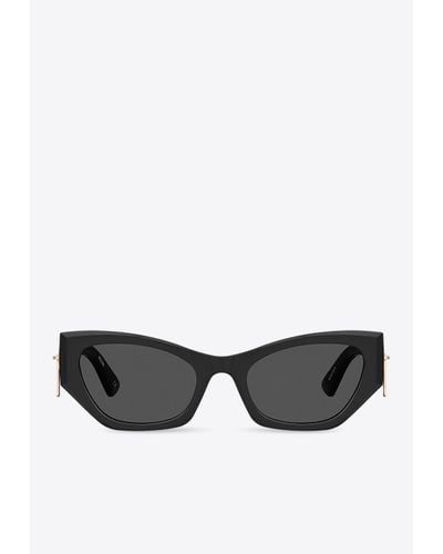 Moschino Grilamid Zipper Cat-Eye Sunglasses - Black