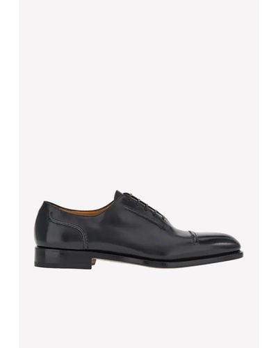 Ferragamo Giave Oxford Shoes - Black