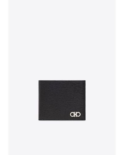 Ferragamo Gancini Bi-Fold Leather Wallet - White