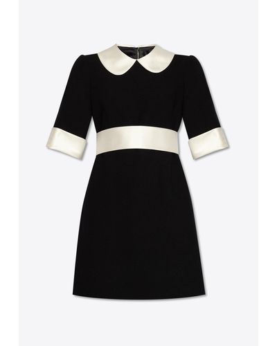 Dolce & Gabbana Wool Crepe Mini Dress - Black