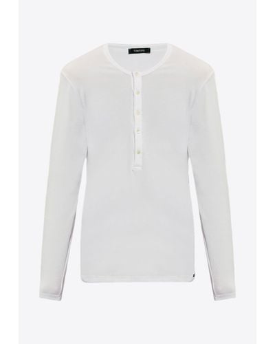 Tom Ford Henley Long-Sleeved T-Shirt - White