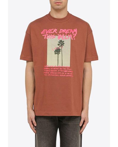 Palm Angels Palm Dream Crewneck T-Shirt - Orange