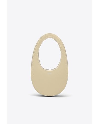 Coperni Mini Swipe Oval-Shaped Hobo Bag - White