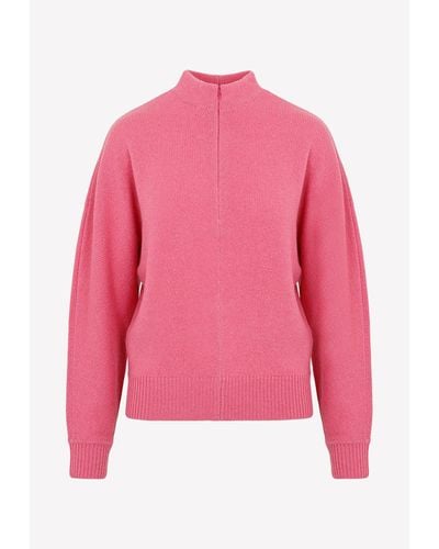 Theory Half-zip Knitted Cashmere Sweater - Pink