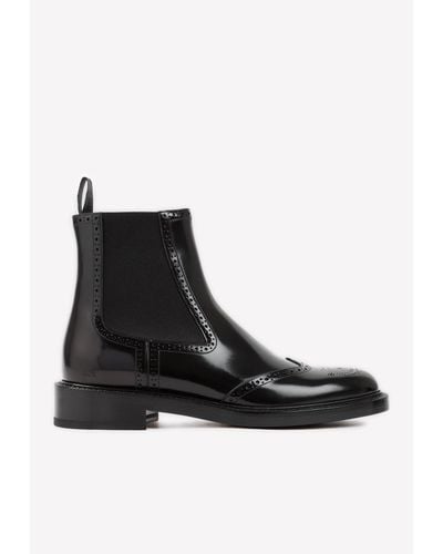 Dior Evidence Patent Leather Chelsea Boots - Black