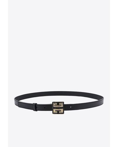 Givenchy 4G Logo Buckle Leather Belt - White