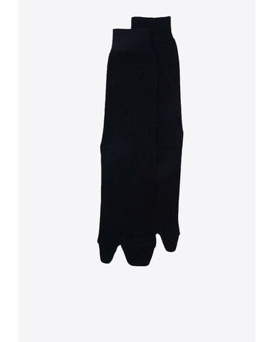 Maison Margiela Tabi Ribbed Knit Socks - Black