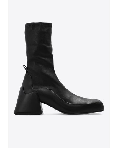 Jil Sander 55 Mid-Calf Leather Boots - Black