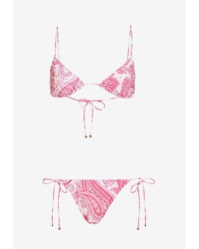 Etro Liquid Paisley Bikini Set - Pink