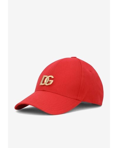 Dolce & Gabbana Logo Plaque Baseball Cap - Red