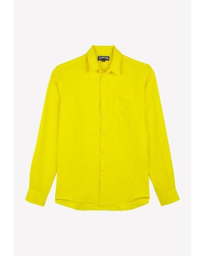 Vilebrequin Caracal Long-Sleeved Cotton Shirt - Yellow
