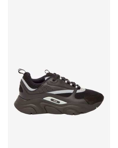 Dior B22 Sneakers In Technical Mesh And Calf Leather - Black