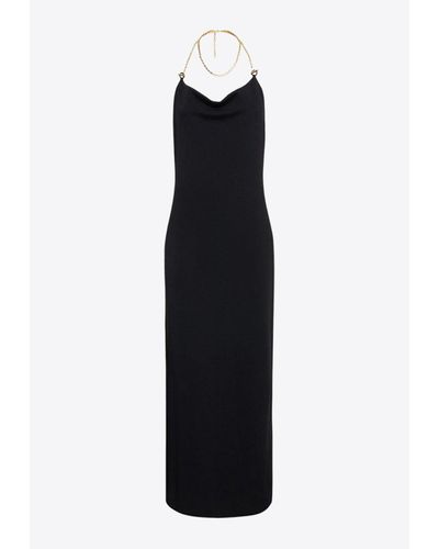 Bottega Veneta Chain Neckline Midi Dress - Black