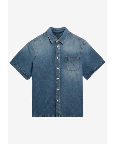 Givenchy Short-Sleeved Denim Shirt - Blue