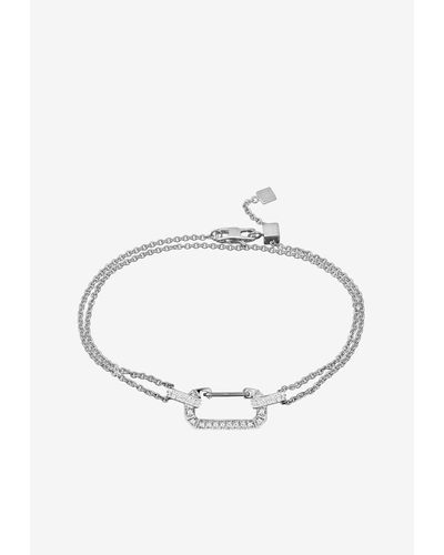 Eera Chiara Double Chain Bracelet - White