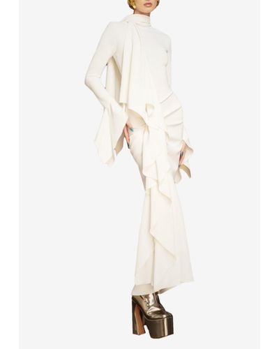 Solace London Nella Long-sleeved Maxi Dress - White