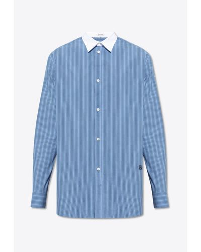 Loewe Striped Long-Sleeved Shirt - Blue