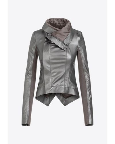 Rick Owens Naska Leather Jacket - Gray