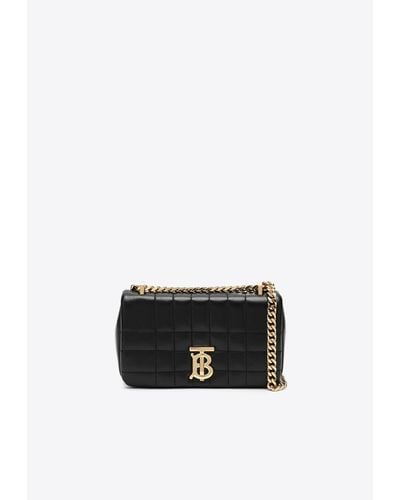 Burberry Mini Lola Quilted Leather Crossbody Bag - White