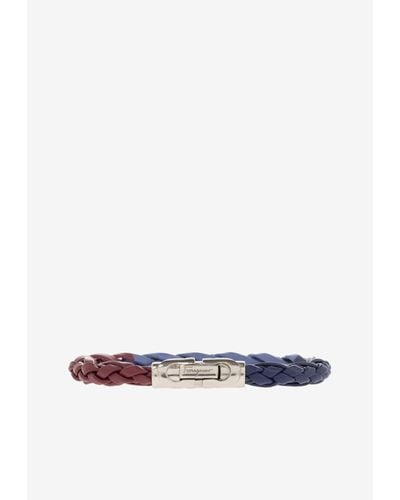 Ferragamo Large Gancini Tri-Color Braided Bracelet - Multicolour