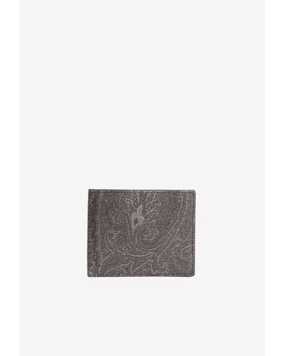 Etro Paisley Jacquard Bi-Fold Wallet - Black
