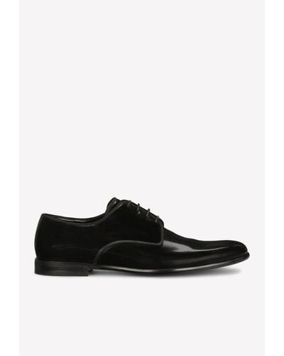 Dolce & Gabbana Brushed Calfskin Derby Shoes - Black