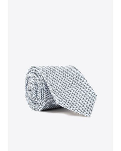 Brioni Patterned Silk Tie - Grey