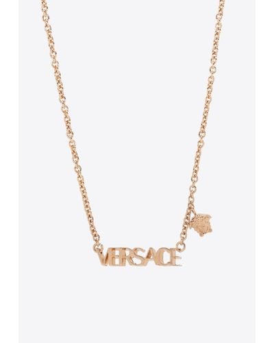 Versace Logo Lettering Necklace - Blue