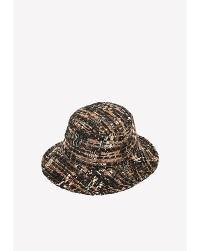 Dolce & Gabbana Bouclé Bucket Hat - Brown