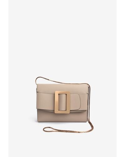 Boyy Buckle Travel Case Crossbody Bag In Calf Leather - Natural