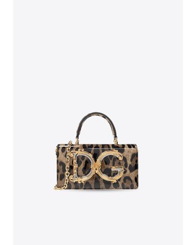 Dolce & Gabbana Mini Dg Girls Leopard Top Handle Bag - Blue