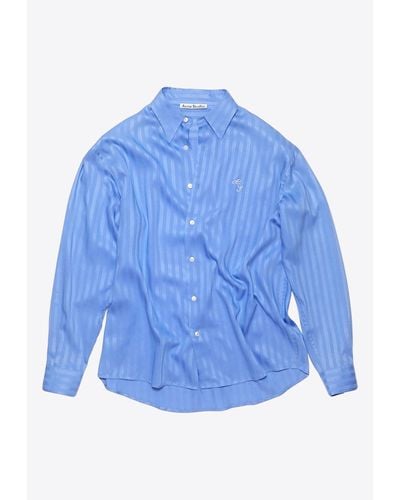 Acne Studios Long-Sleeved Striped Shirt - Blue