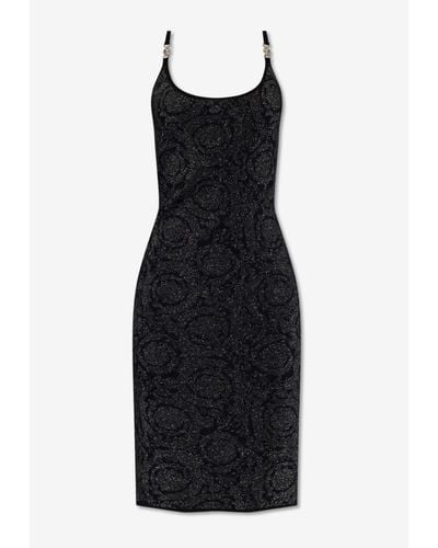 Versace Barocco Lurex Knit Dress - Black